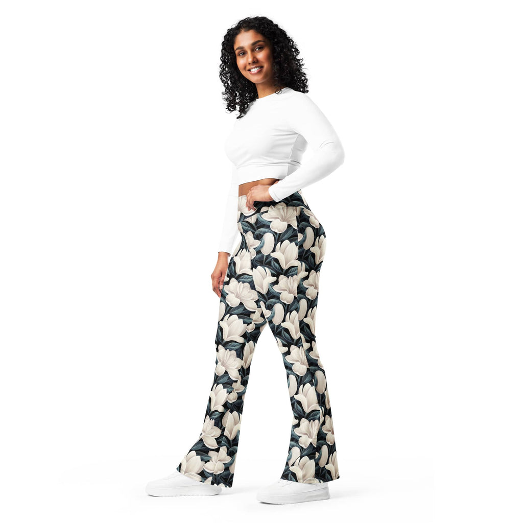 Midnight Magnolias Flare Leggings