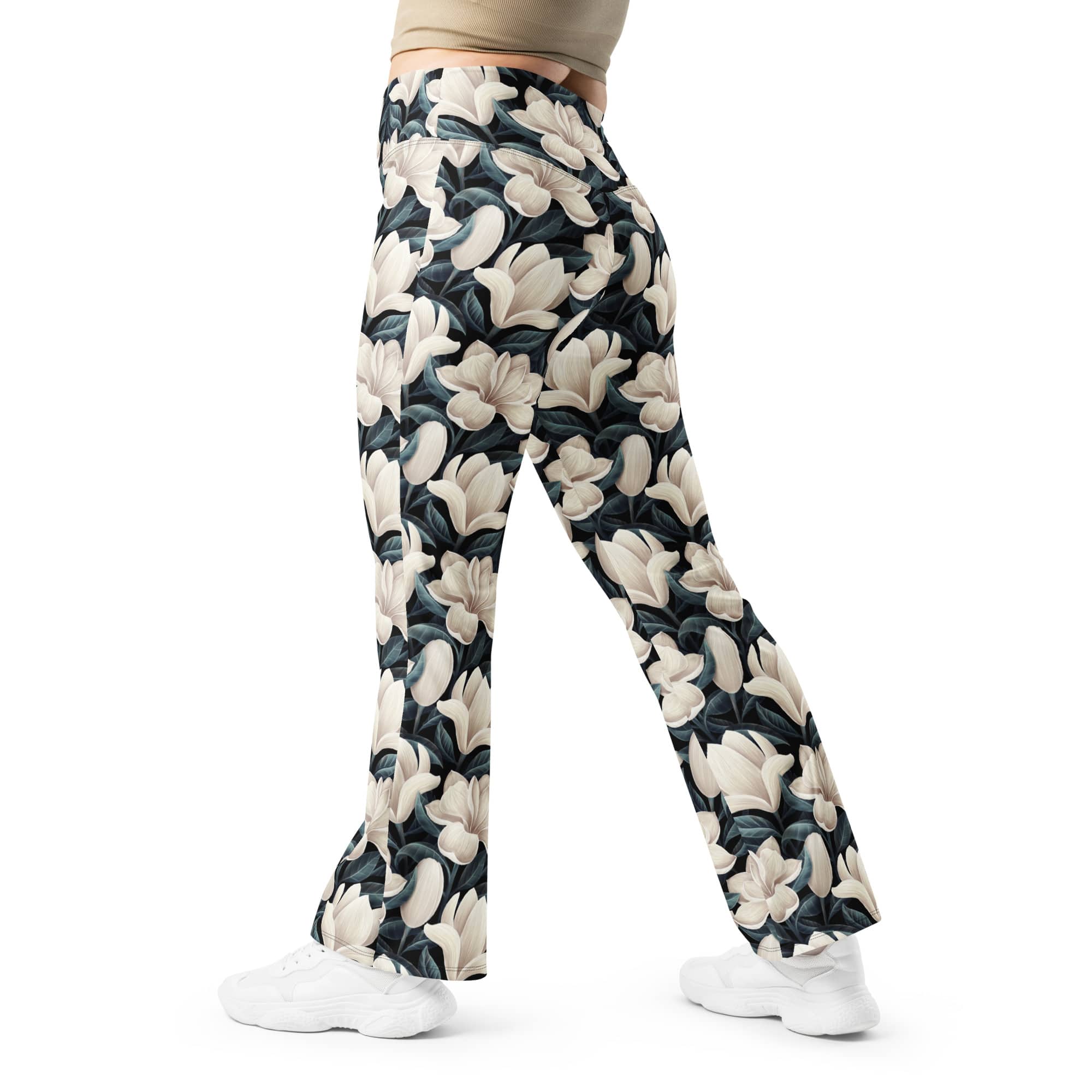 Midnight Magnolias Flare Leggings