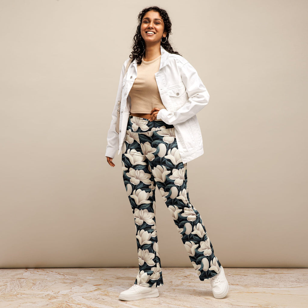Midnight Magnolias Flare Leggings