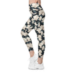 Midnight Magnolias Leggings With Pockets