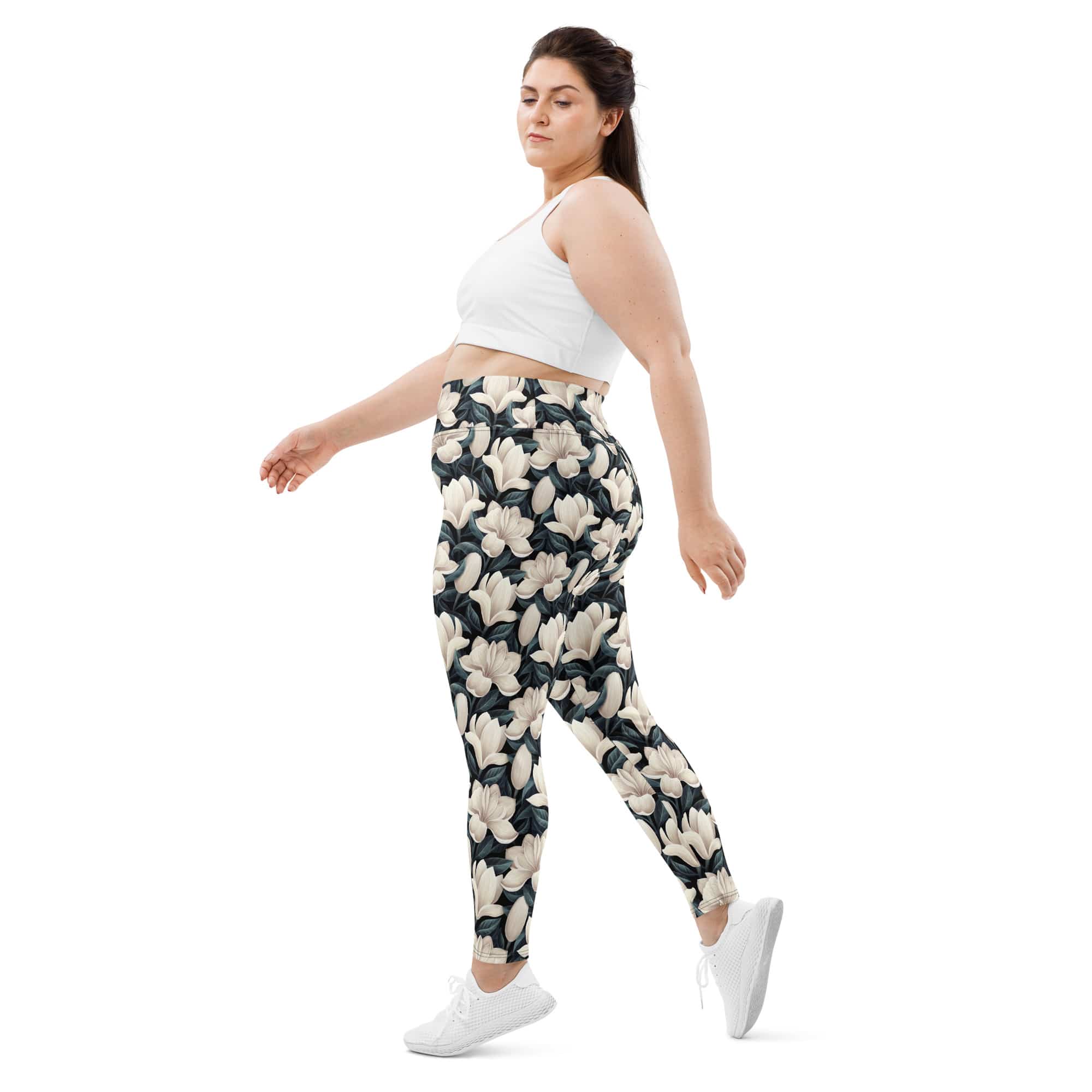 Midnight Magnolias Plus Size Leggings
