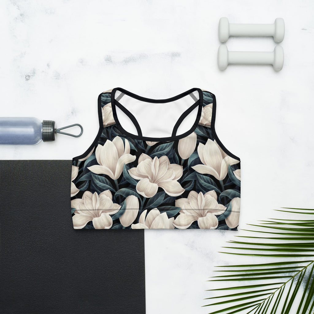 Midnight Magnolias Sports Bra