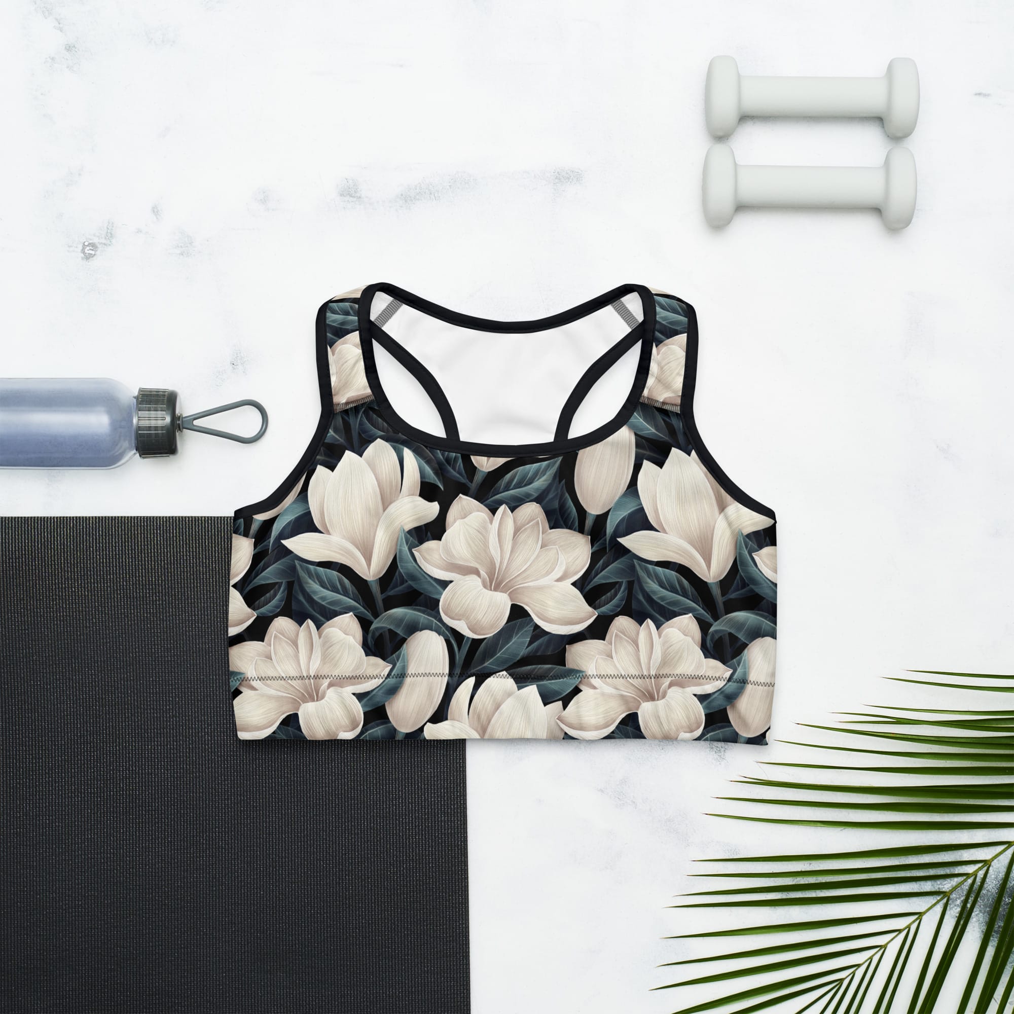 Midnight Magnolias Sports Bra