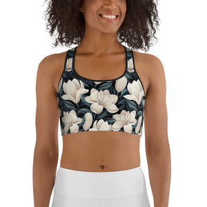 Midnight Magnolias Sports Bra