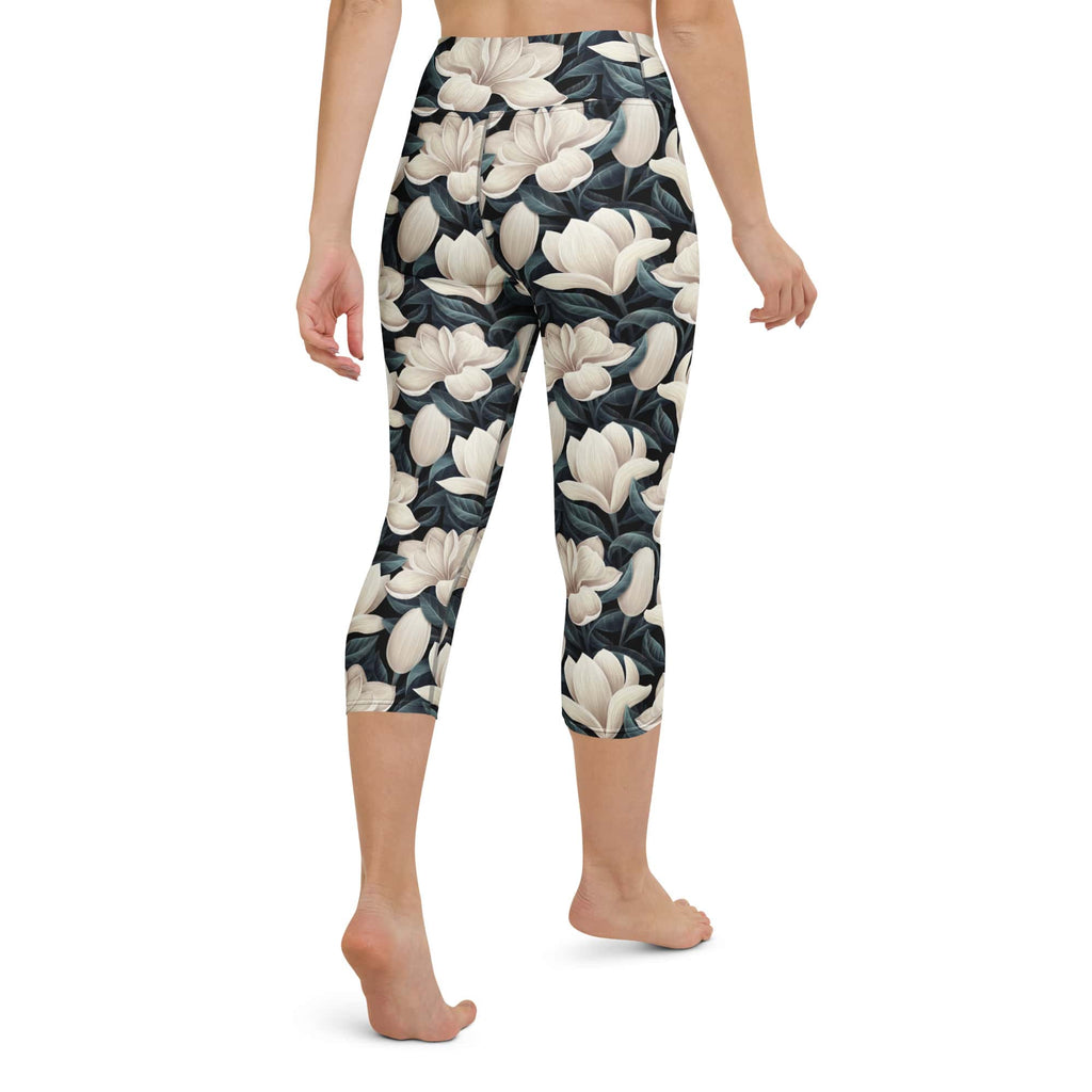 Midnight Magnolias Yoga Capris
