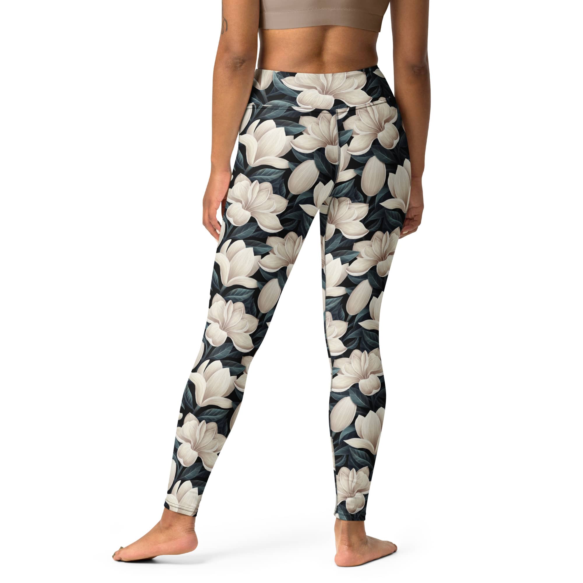 Midnight Magnolias Yoga Leggings