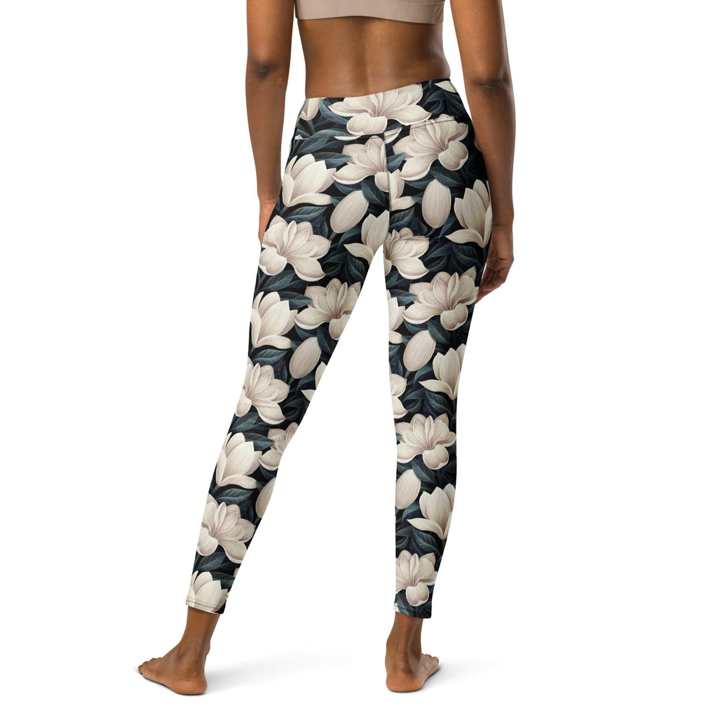 Midnight Magnolias Yoga Leggings