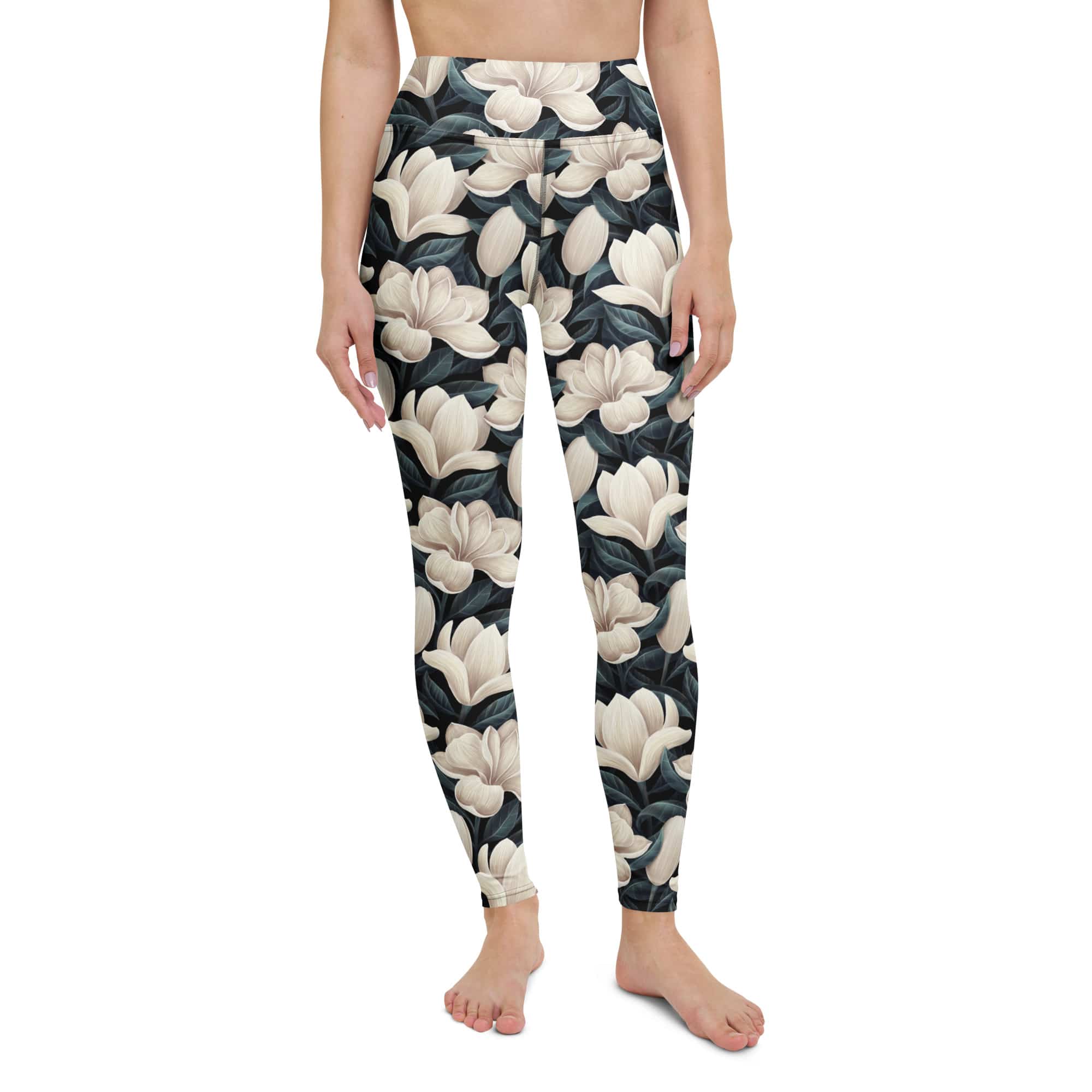Midnight Magnolias Yoga Leggings