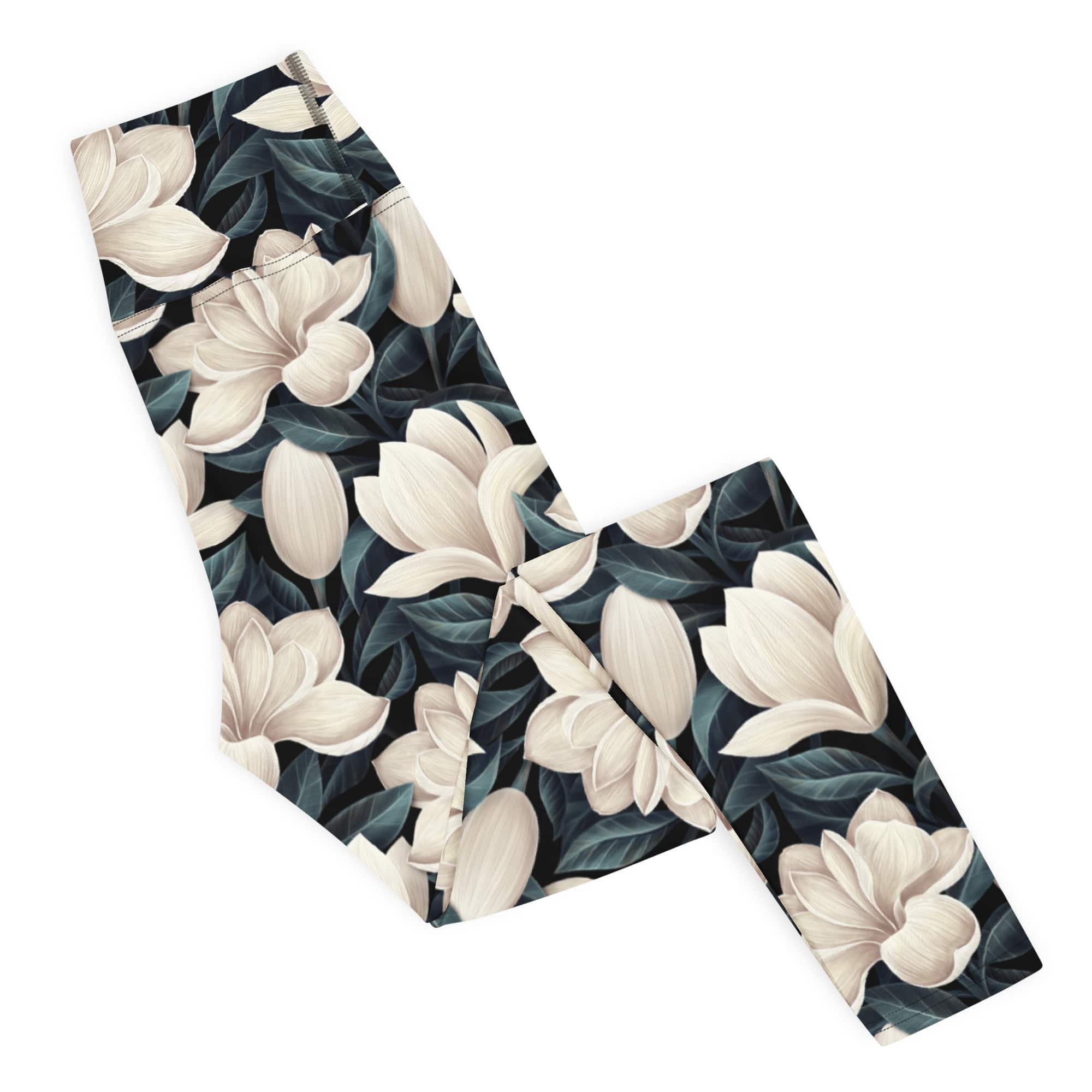 Midnight Magnolias Yoga Leggings