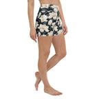 Midnight Magnolias Yoga Shorts