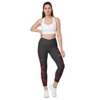 Midnight Rose Crossover Leggings With Pockets
