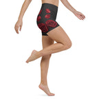 Midnight Rose Yoga Shorts