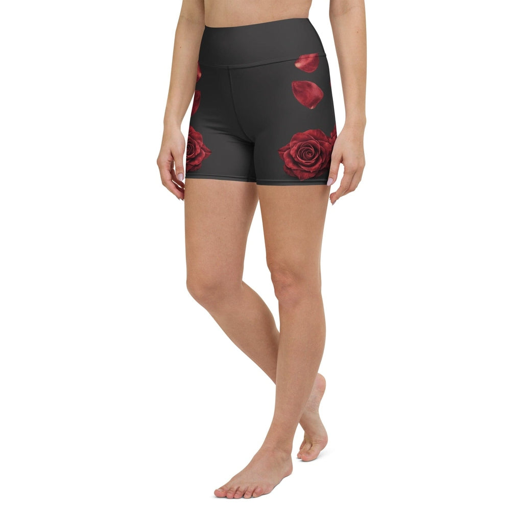 Midnight Rose Yoga Shorts