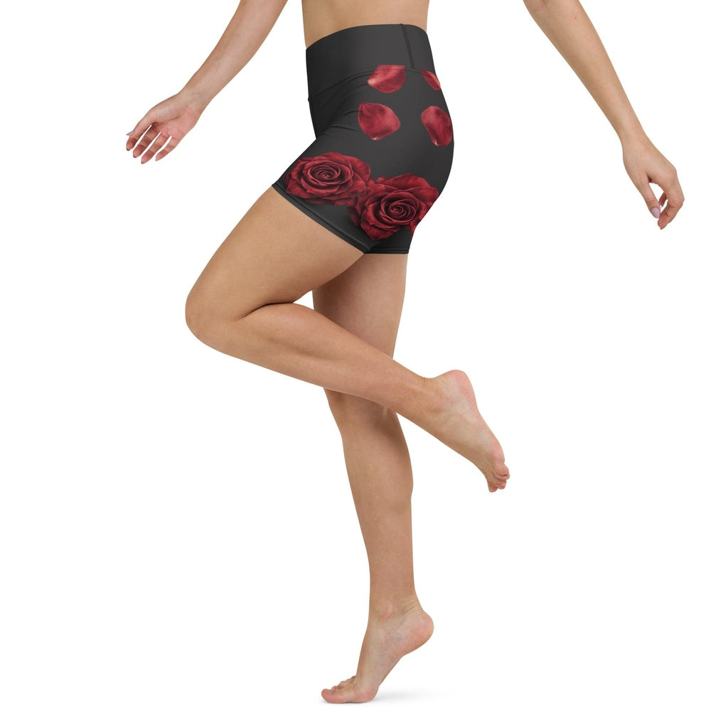 Midnight Rose Yoga Shorts