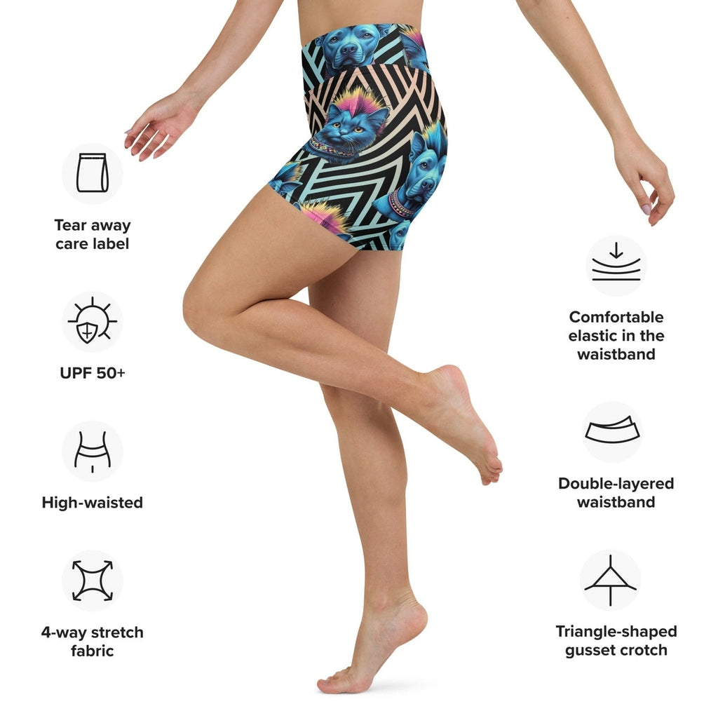 Mohawk Cats & Dogs Yoga Shorts