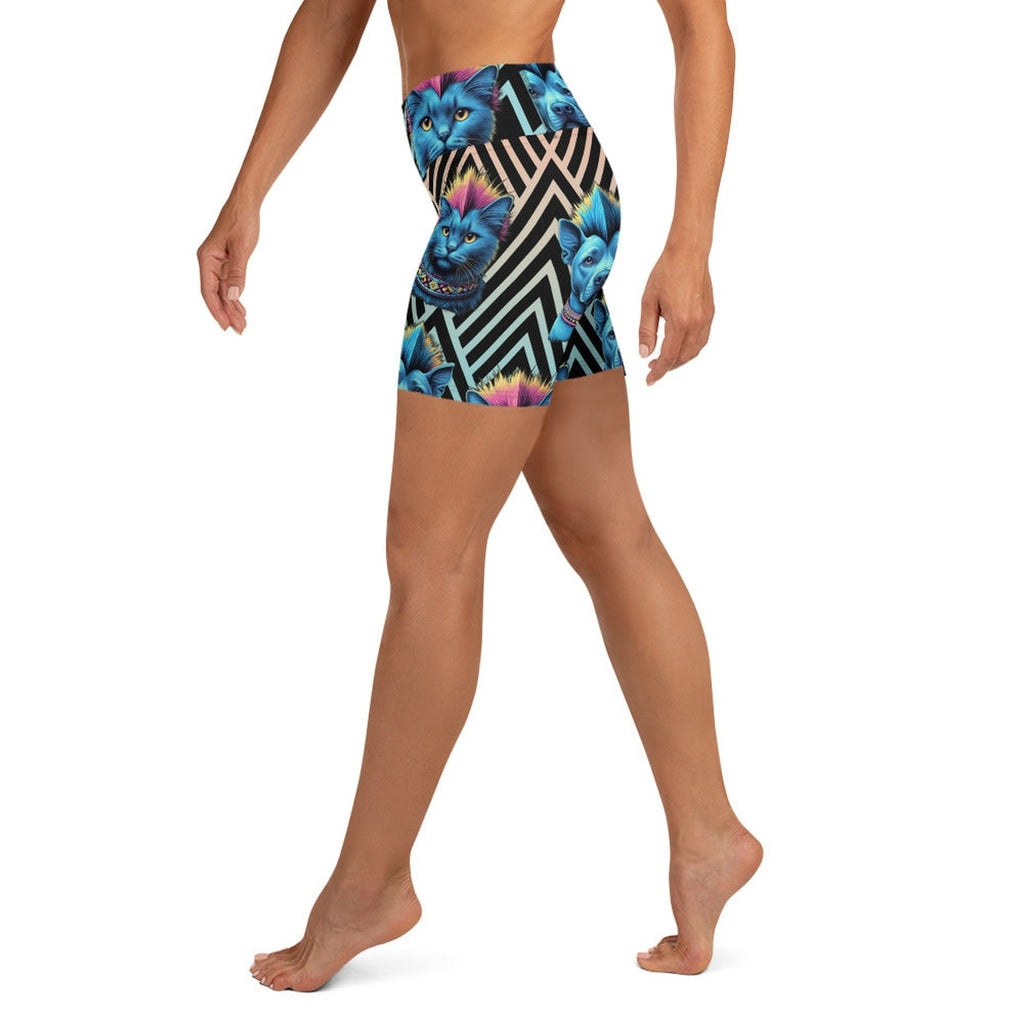 Mohawk Cats & Dogs Yoga Shorts