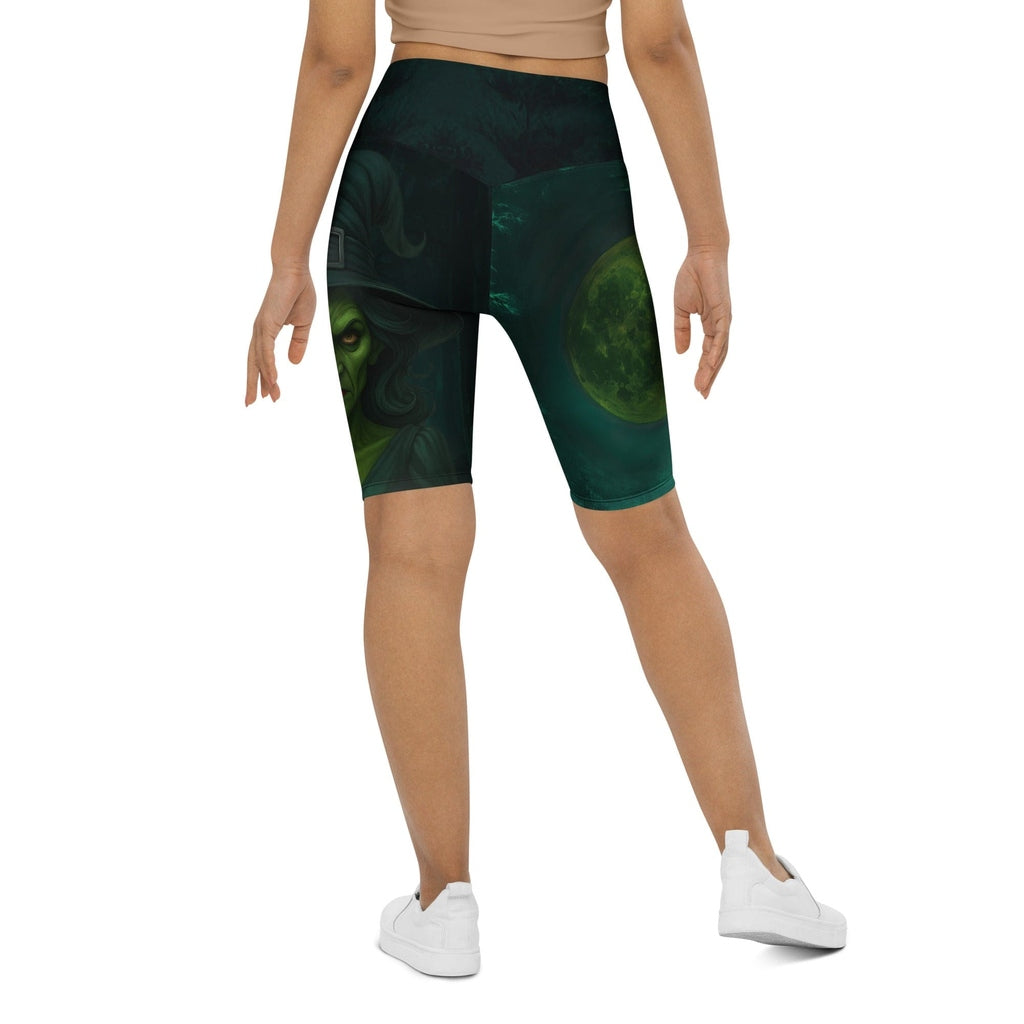 Moonlit Halloween Witch Biker Shorts