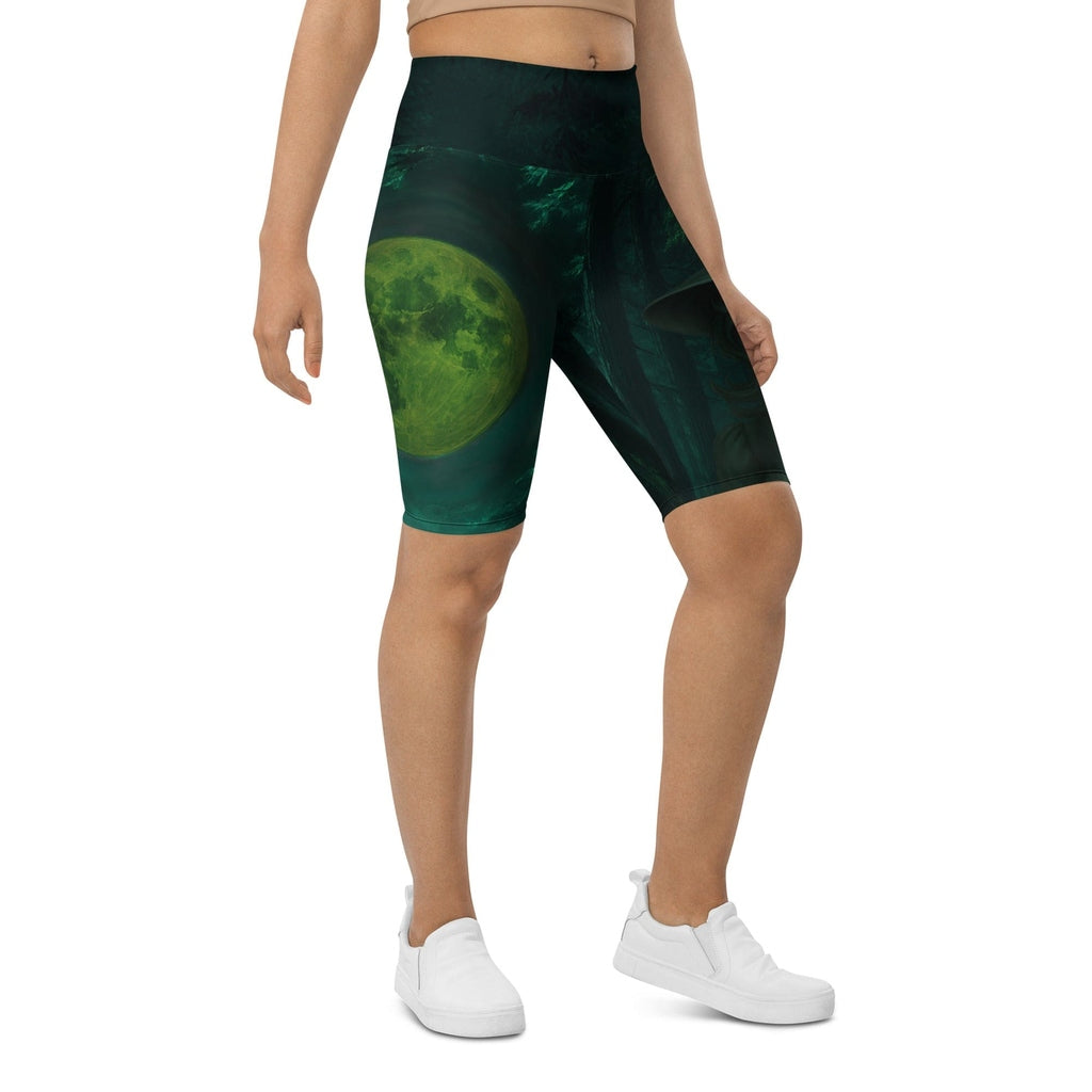 Moonlit Halloween Witch Biker Shorts
