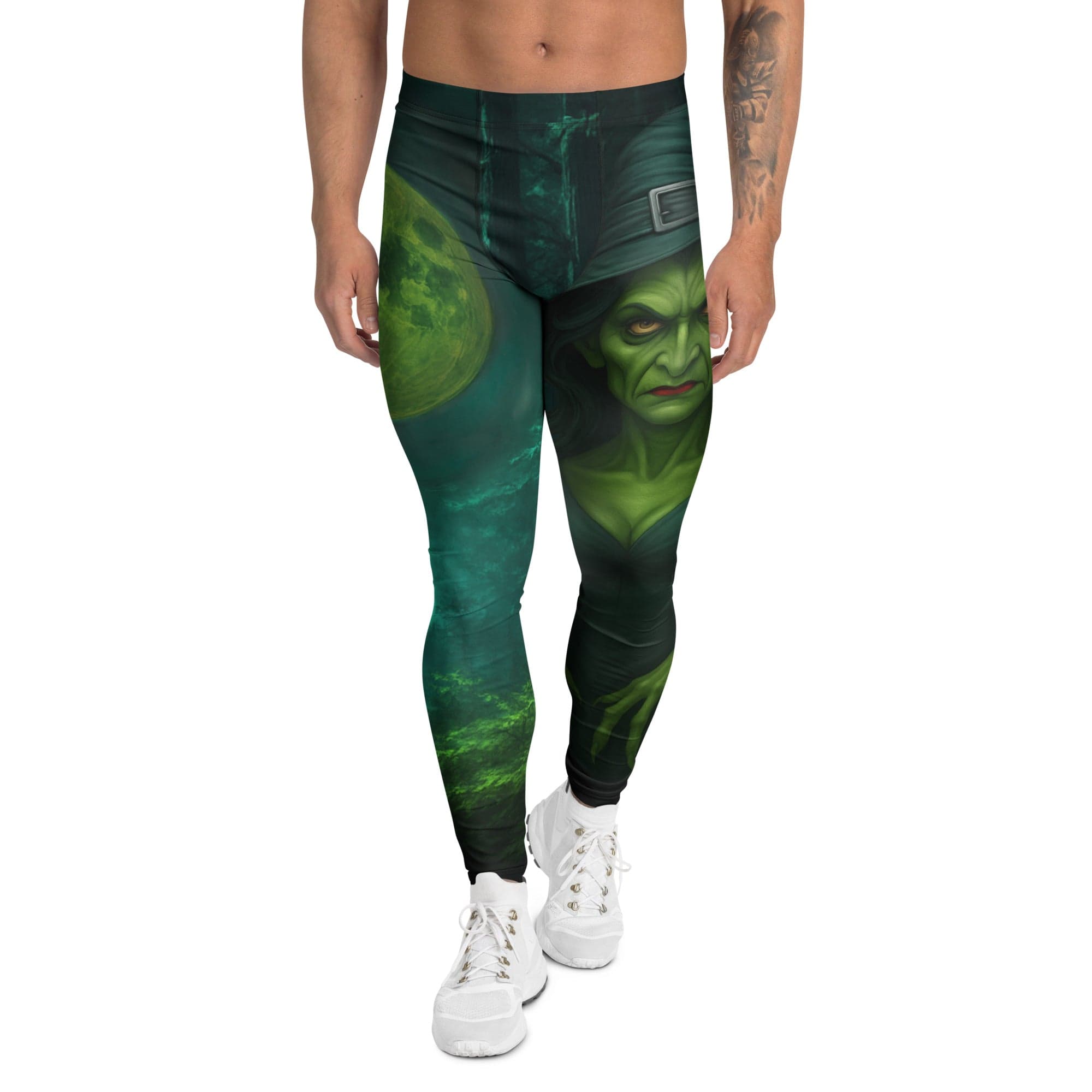 Moonlit Halloween Witch Men's Leggings