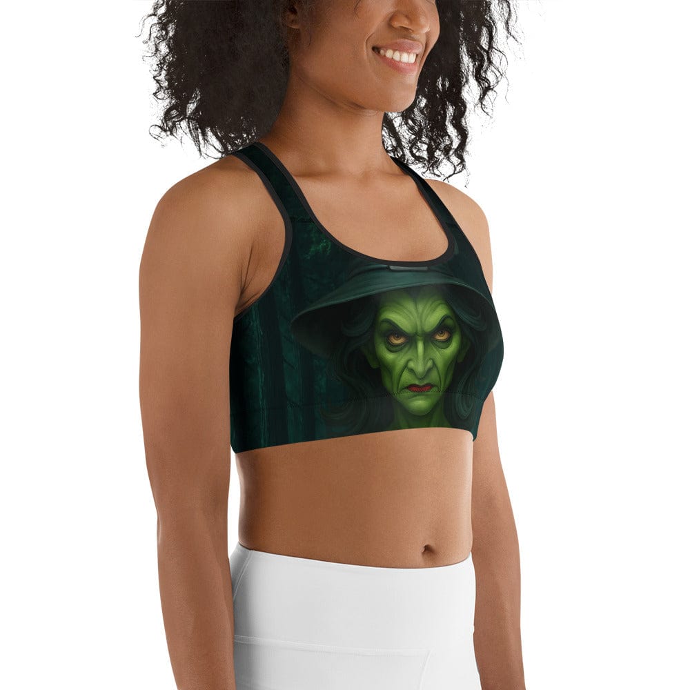 Moonlit Halloween Witch Sports Bra