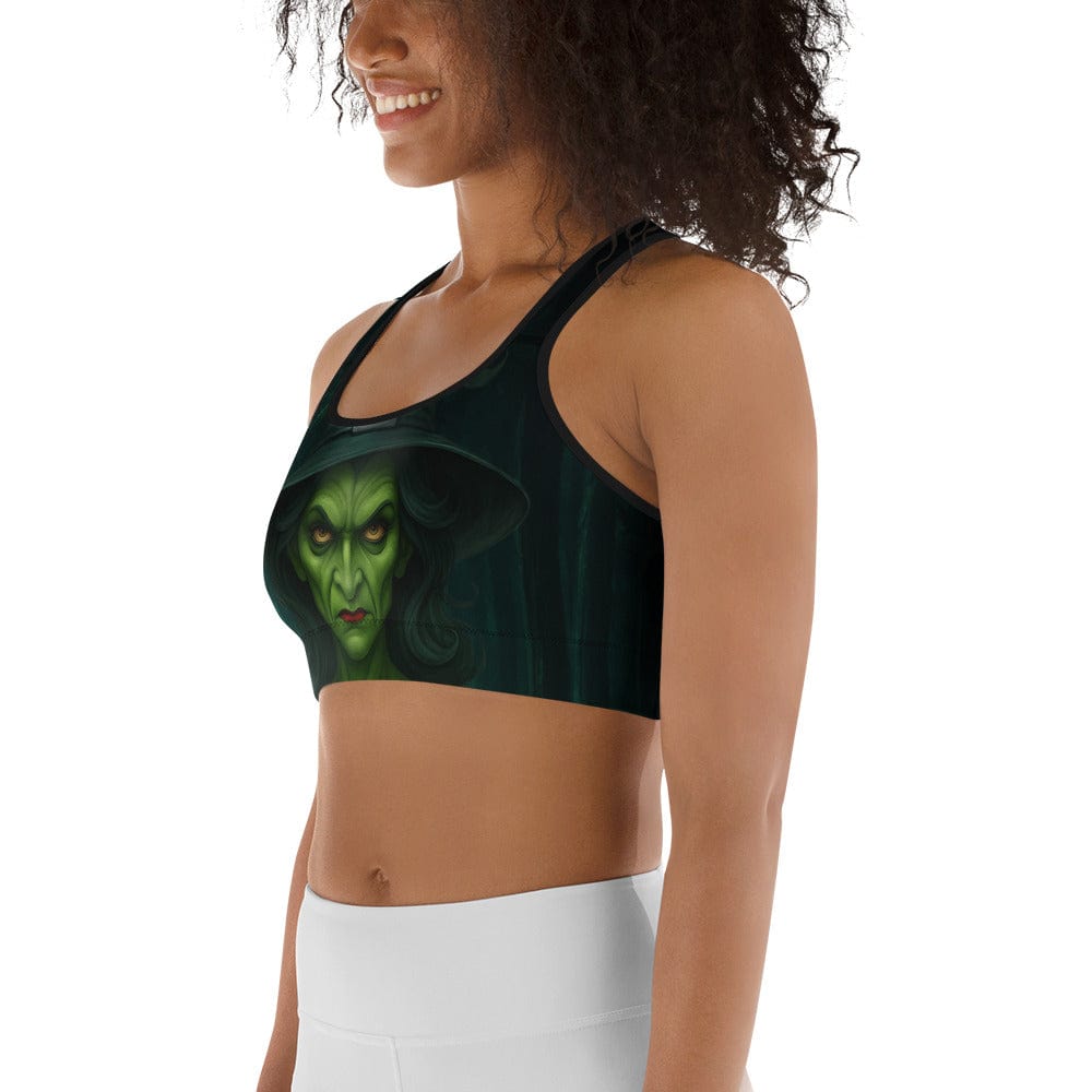 Moonlit Halloween Witch Sports Bra