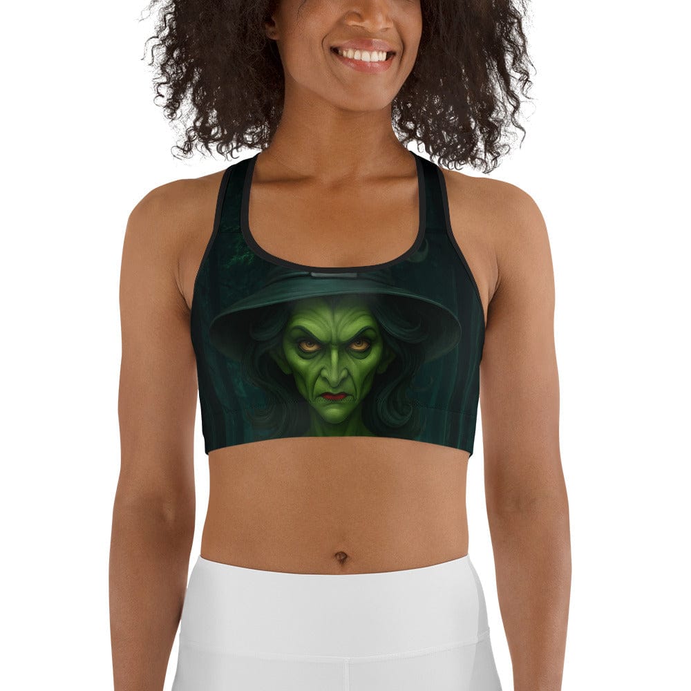 Moonlit Halloween Witch Sports Bra