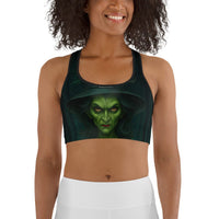 Moonlit Halloween Witch Sports Bra