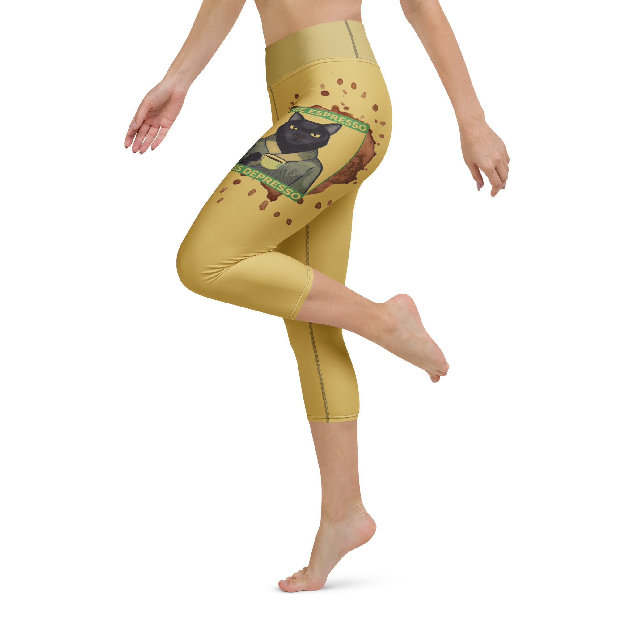 More Espresso Less Depresso Yoga Capris