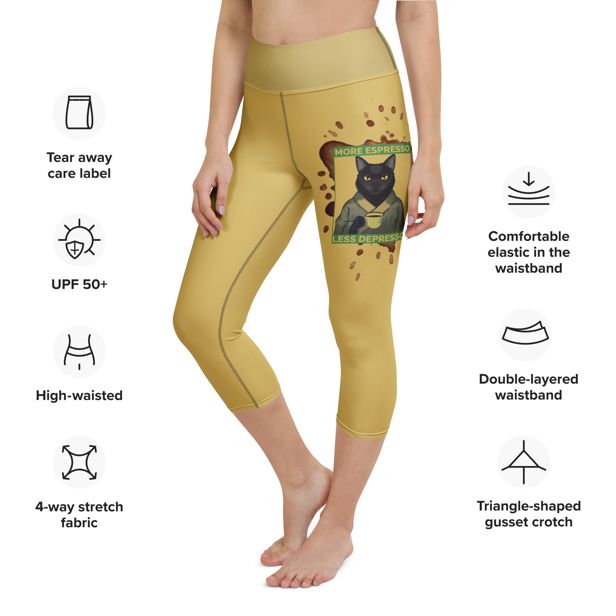 More Espresso Less Depresso Yoga Capris