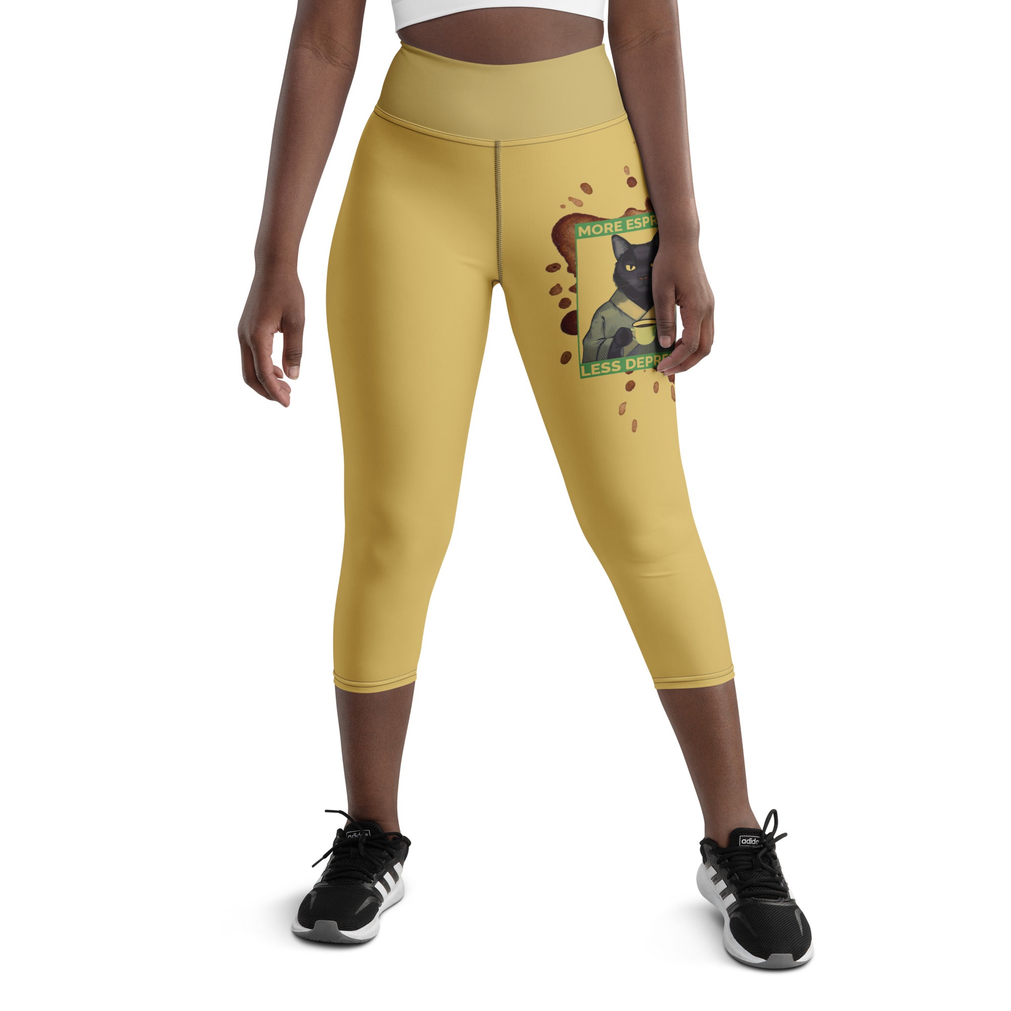 More Espresso Less Depresso Yoga Capris