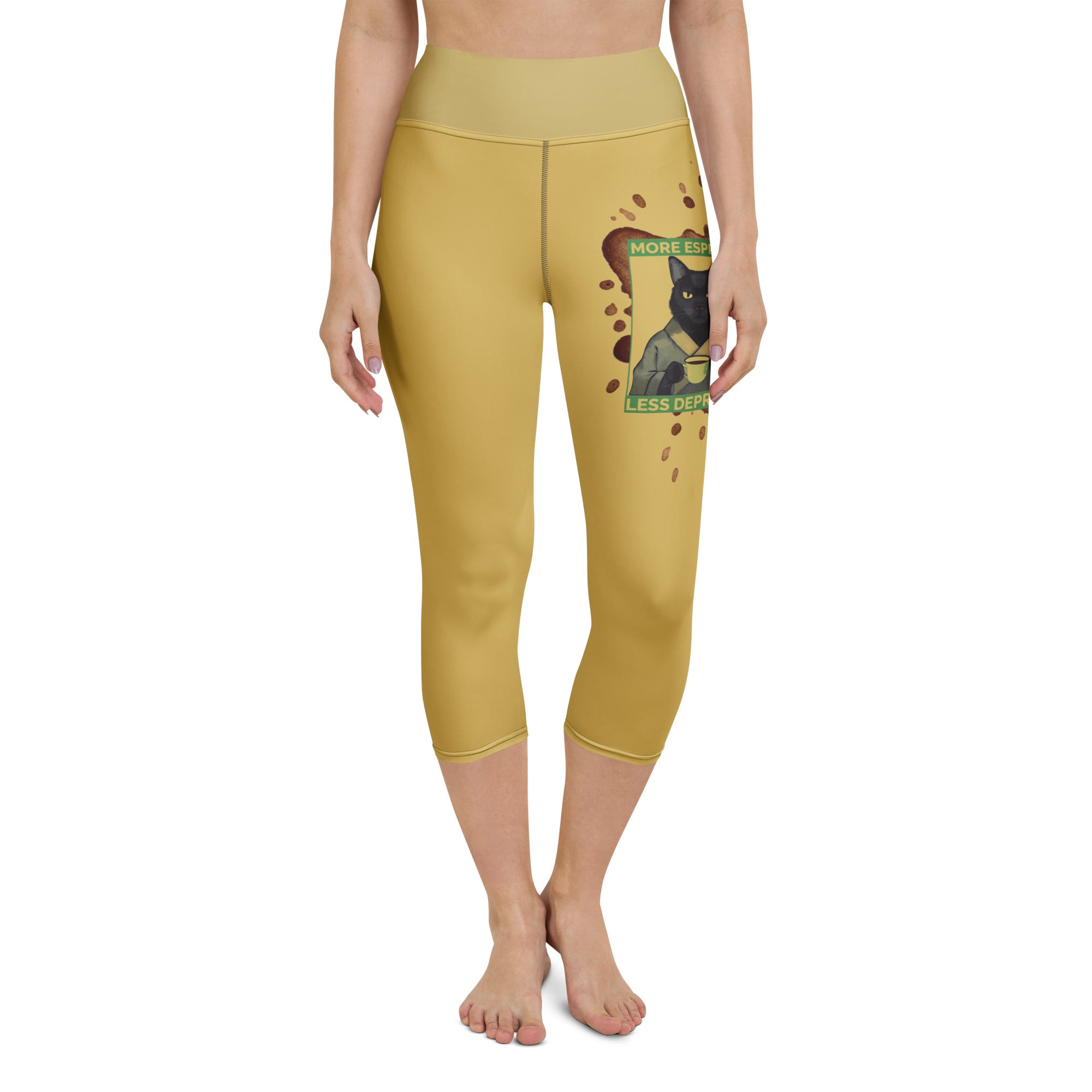 More Espresso Less Depresso Yoga Capris