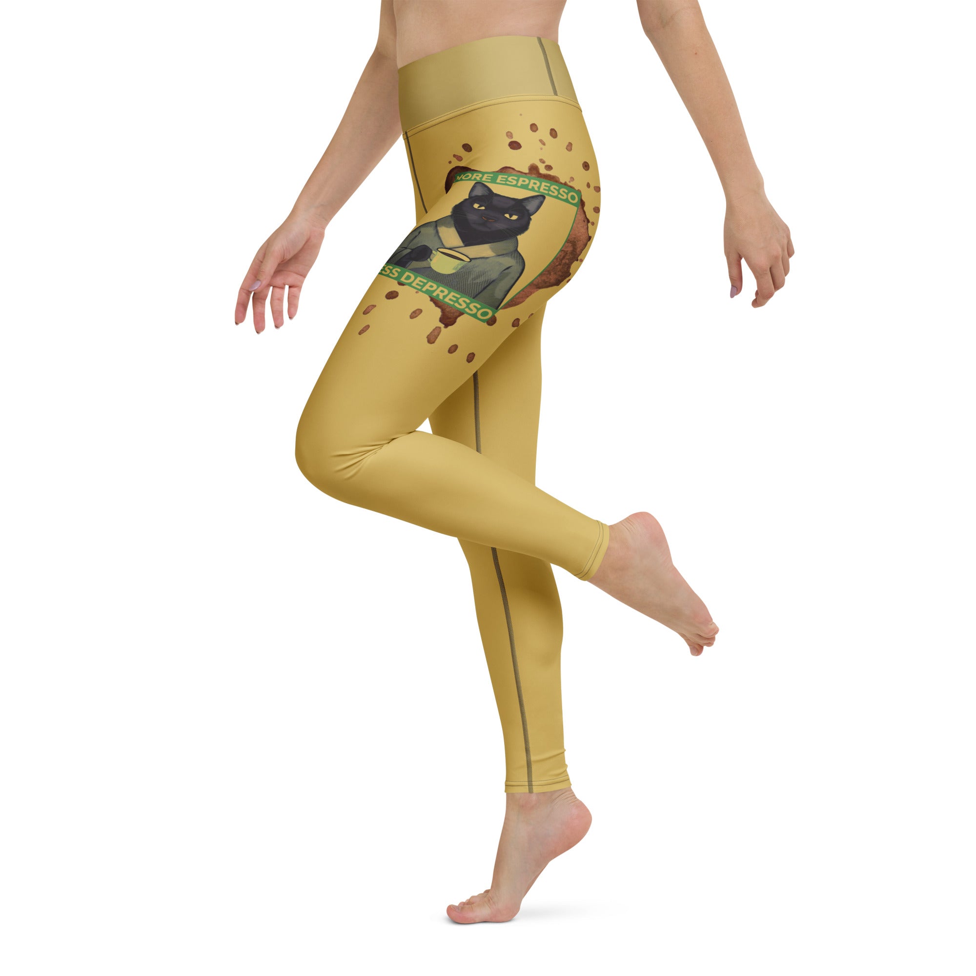 More Espresso Less Depresso Yoga Leggings