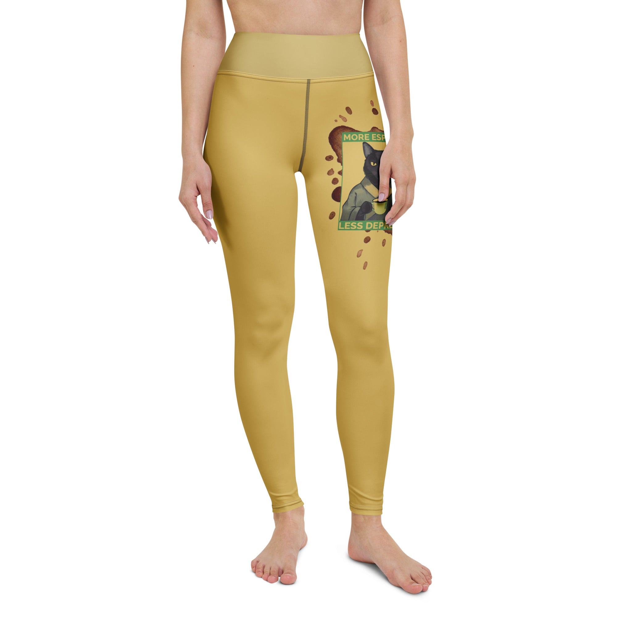 More Espresso Less Depresso Yoga Leggings