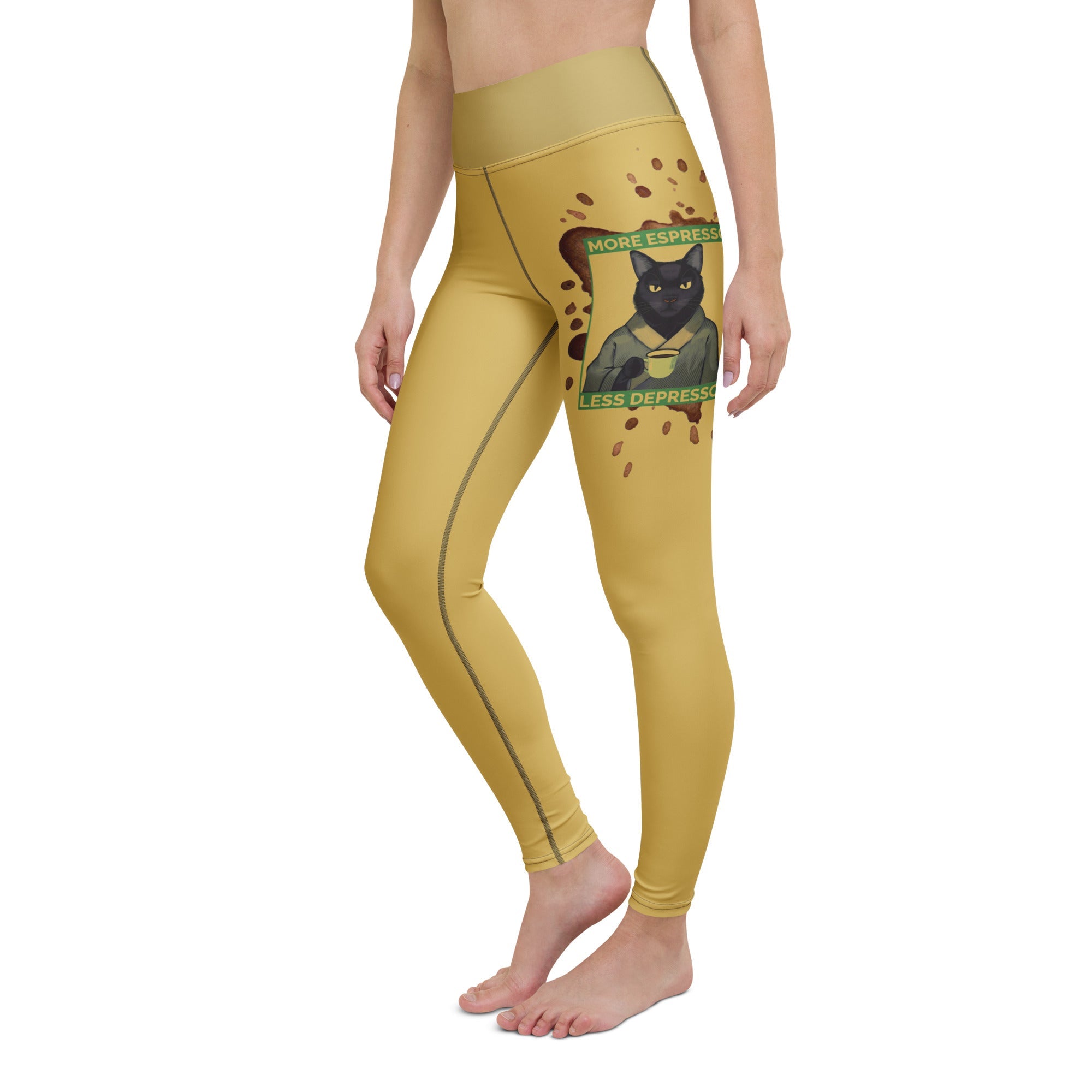 More Espresso Less Depresso Yoga Leggings