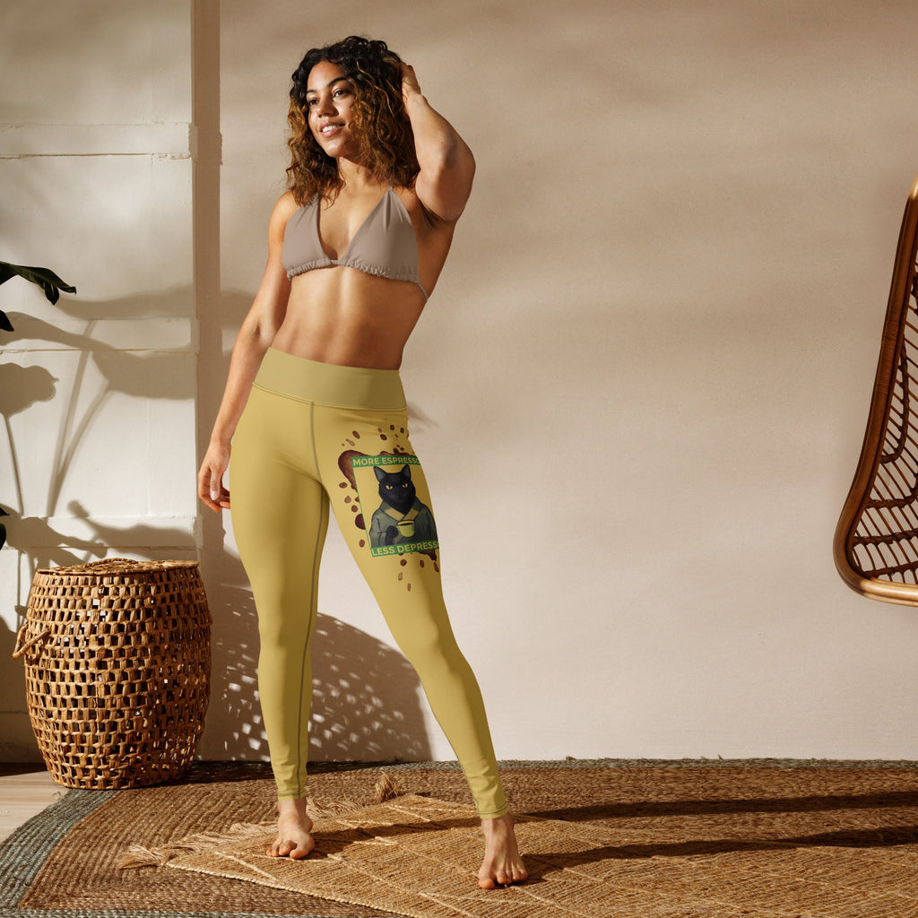 More Espresso Less Depresso Yoga Leggings