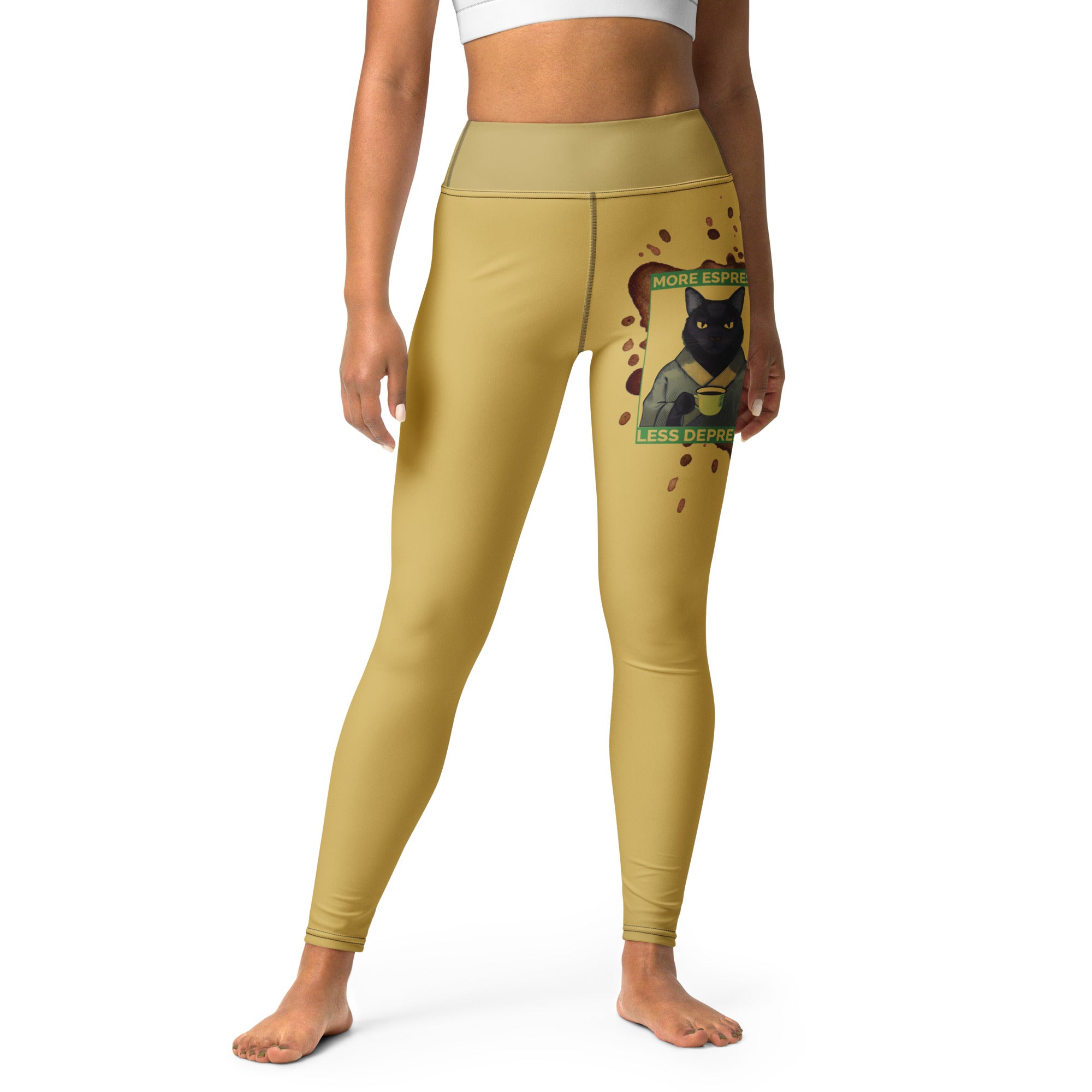 More Espresso Less Depresso Yoga Leggings