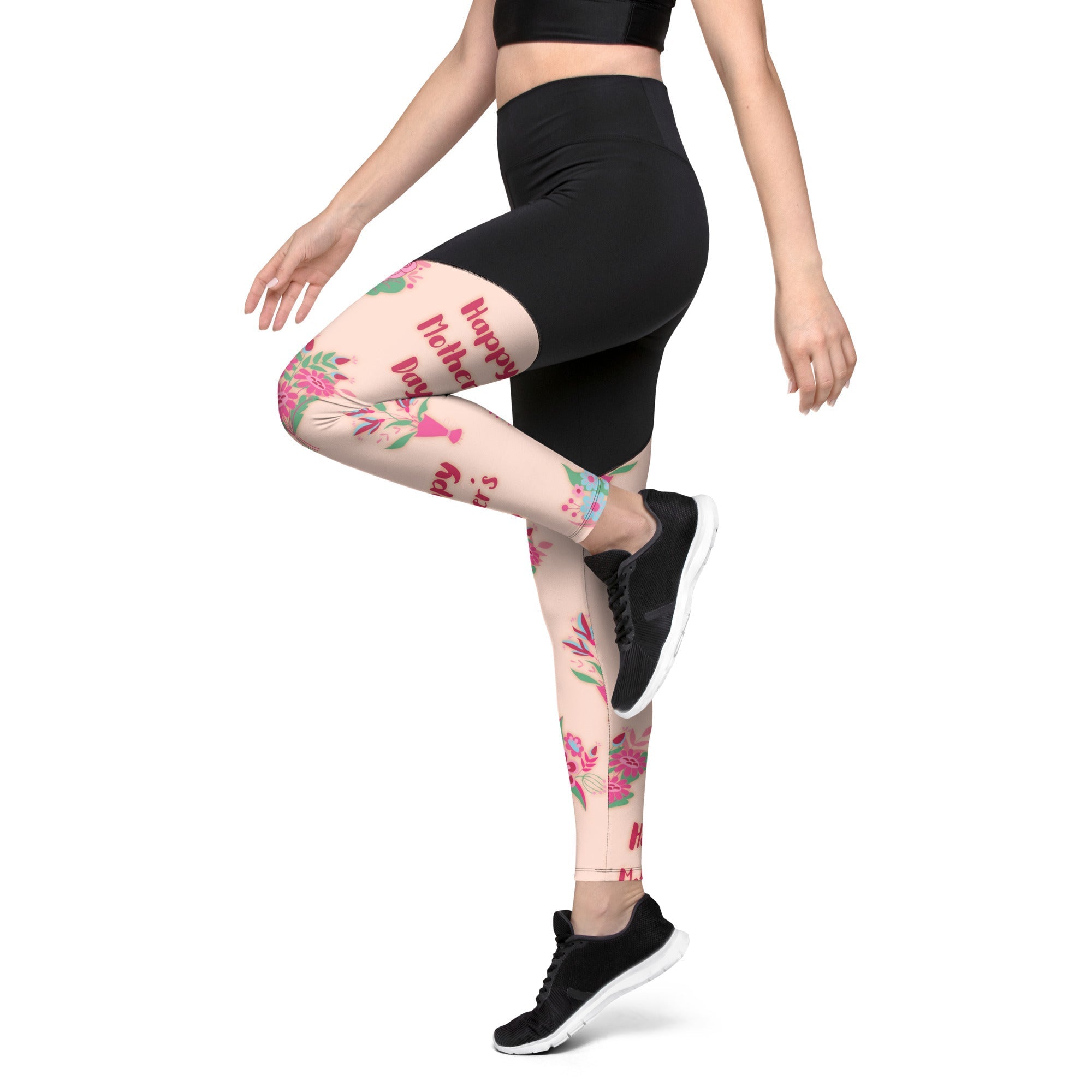 Mother's Day Bouquet Compression Leggings