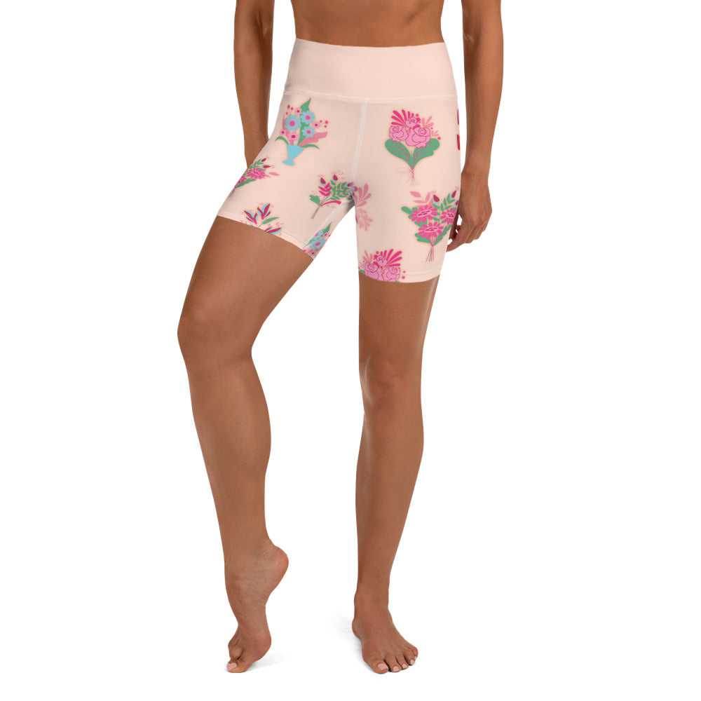 Mother's Day Bouquet Yoga Shorts