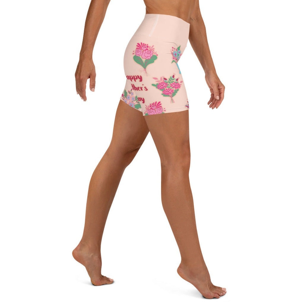 Mother's Day Bouquet Yoga Shorts