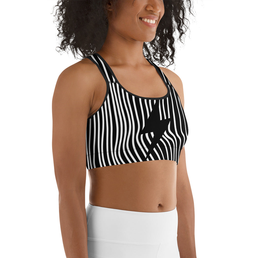 Mushroom Lines Sports Bra