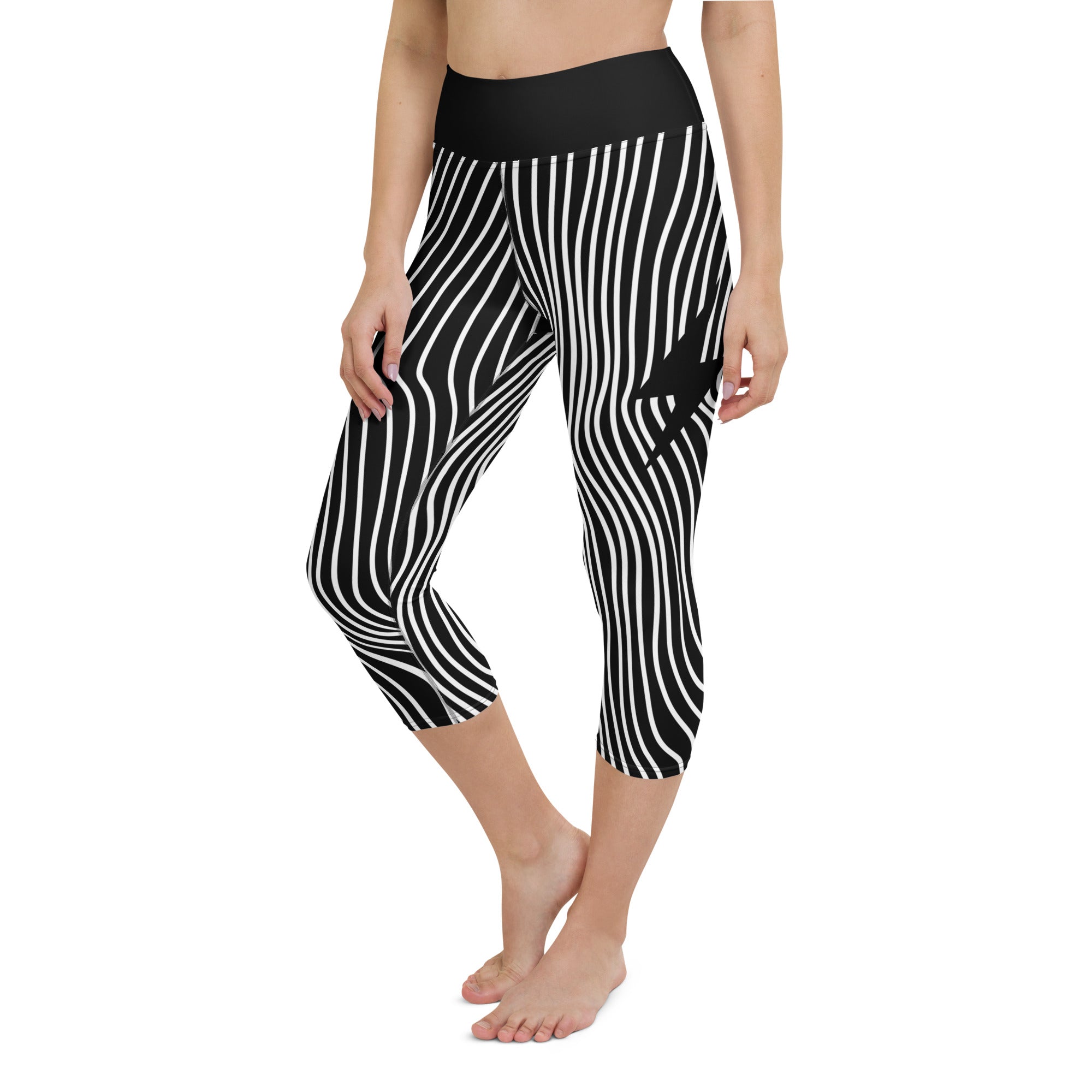 Mushroom Lines Yoga Capris