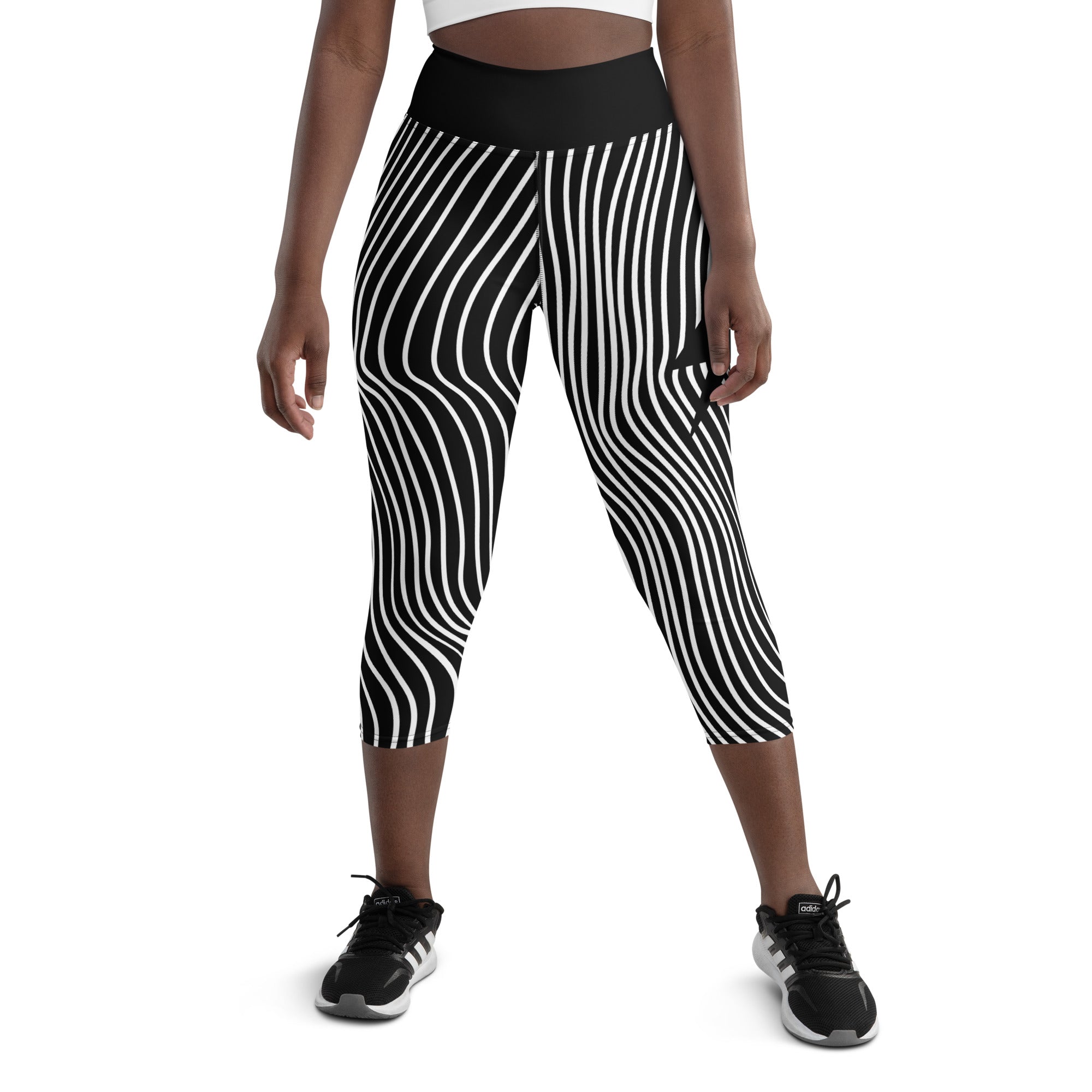 Mushroom Lines Yoga Capris