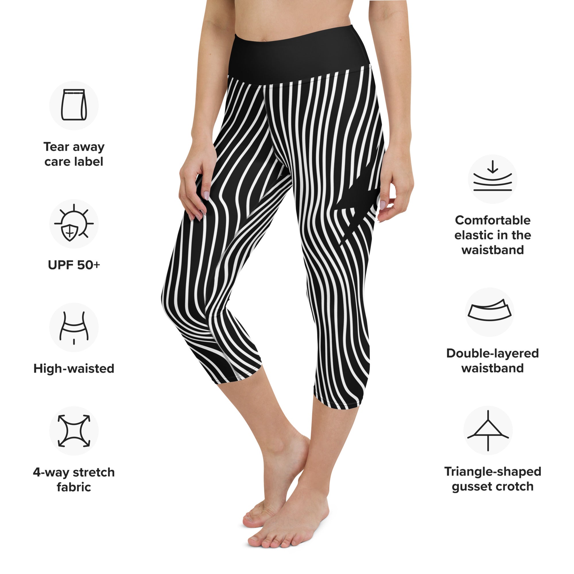 Mushroom Lines Yoga Capris