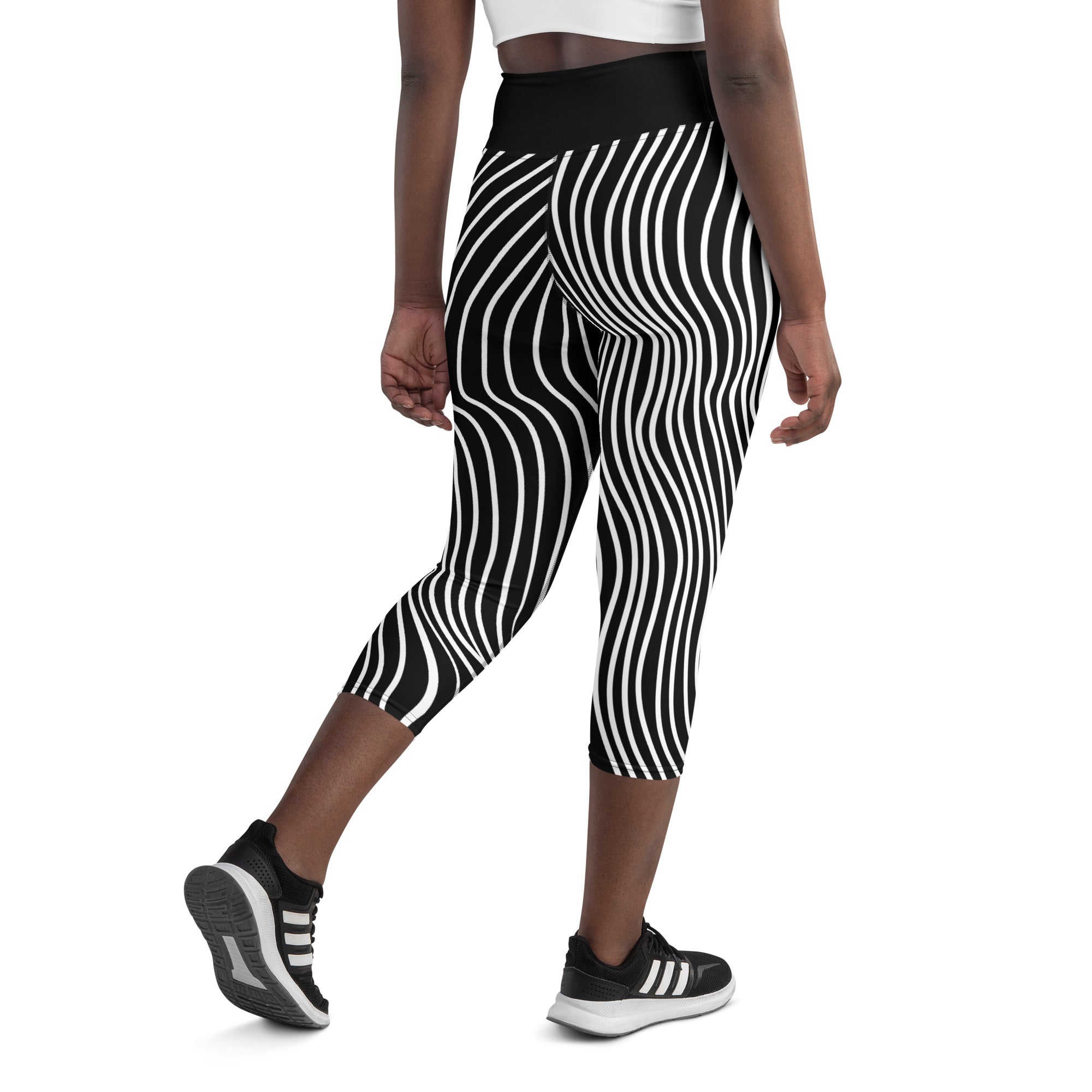 Mushroom Lines Yoga Capris