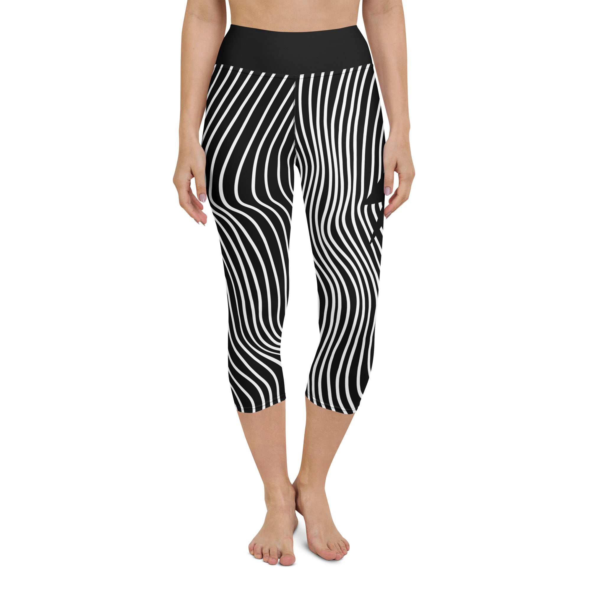 Mushroom Lines Yoga Capris