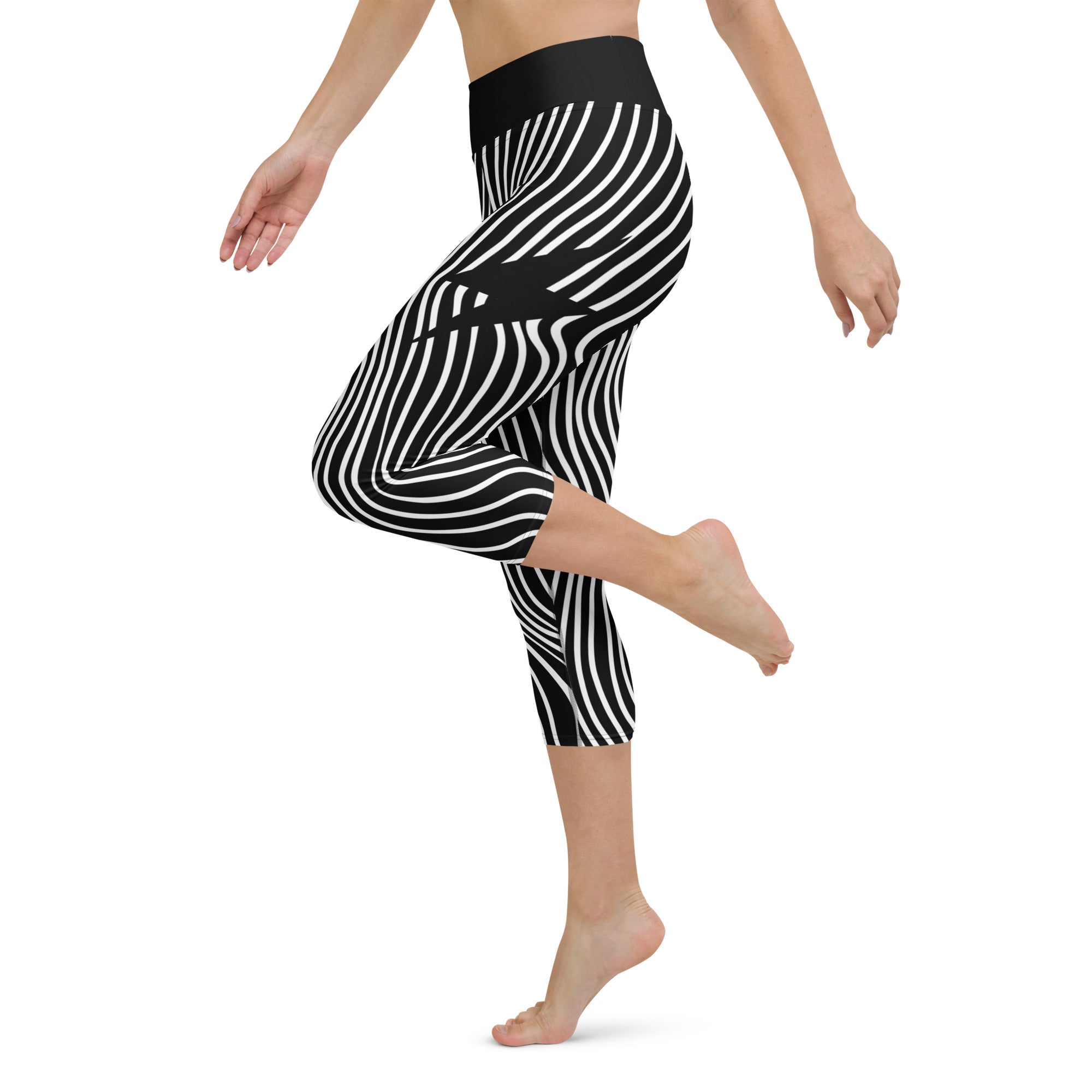 Mushroom Lines Yoga Capris