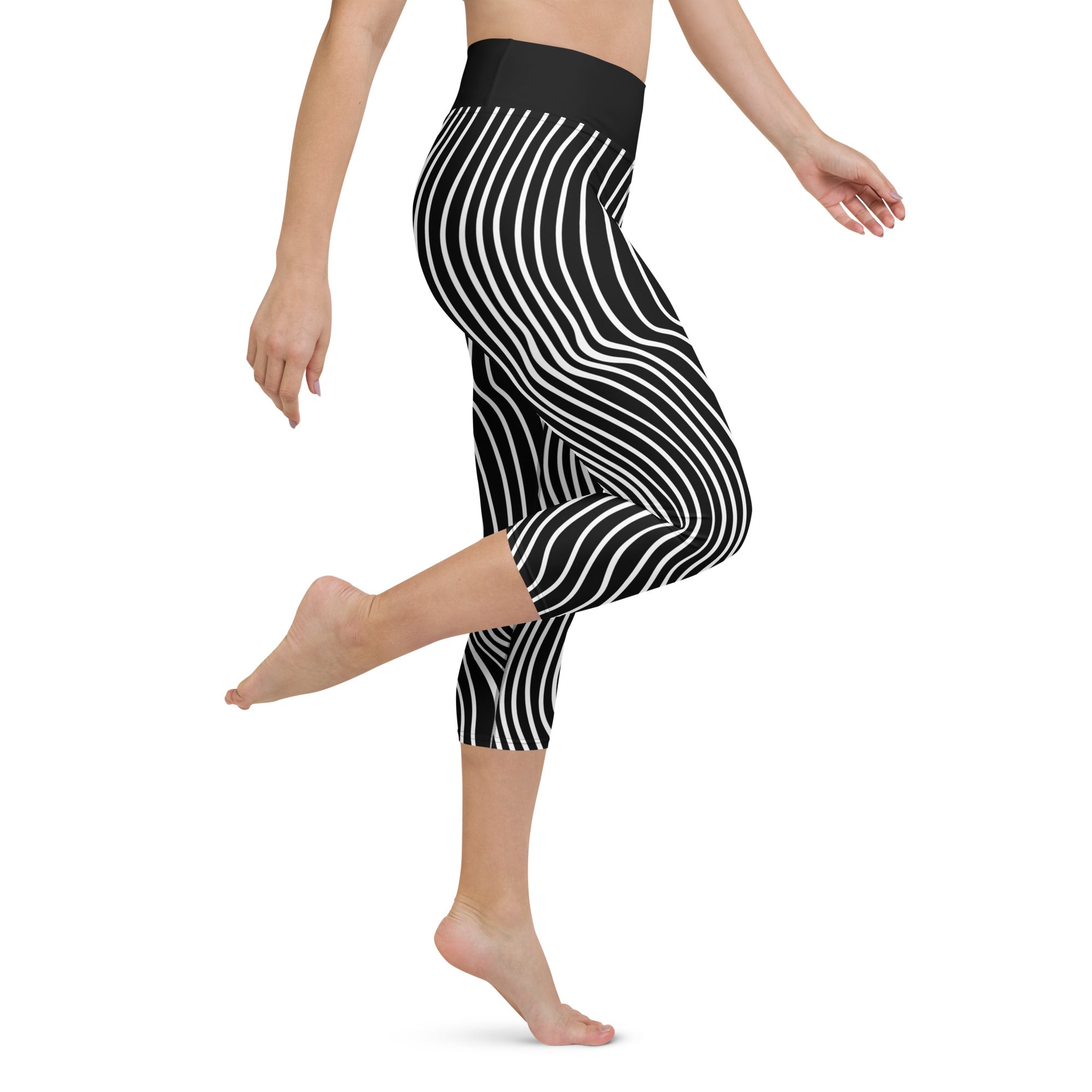 Mushroom Lines Yoga Capris