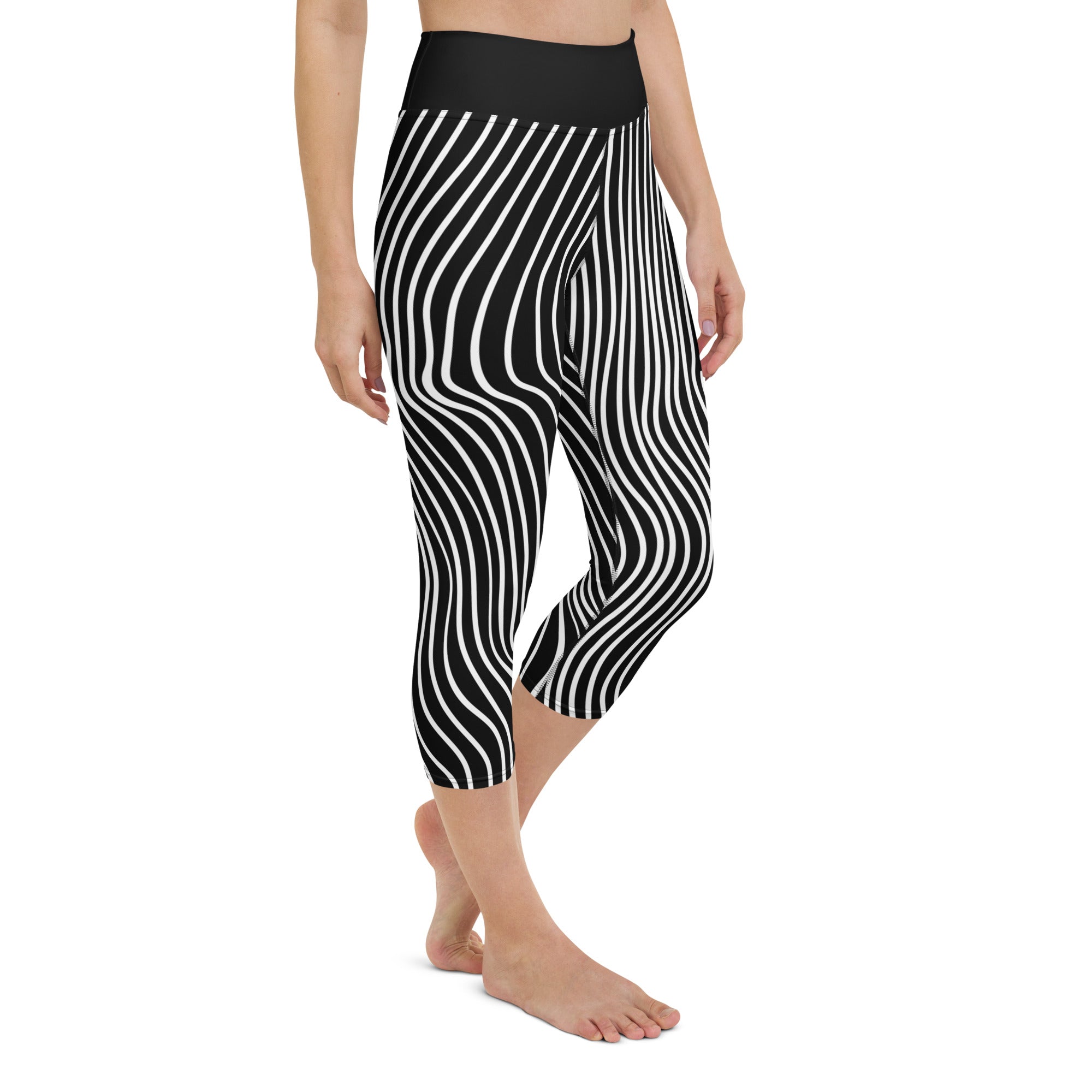 Mushroom Lines Yoga Capris