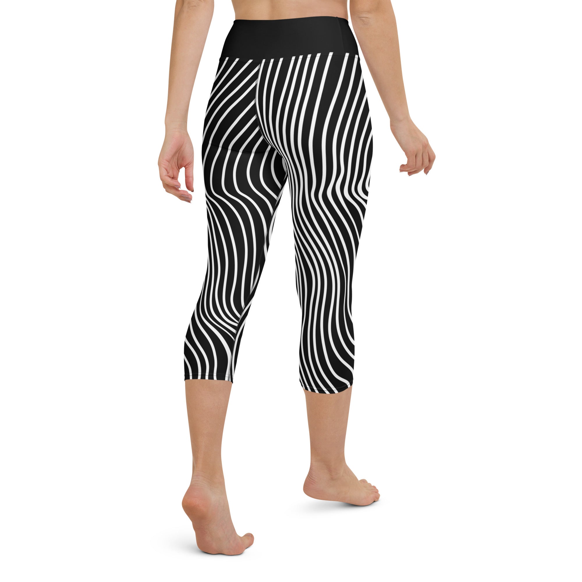 Mushroom Lines Yoga Capris