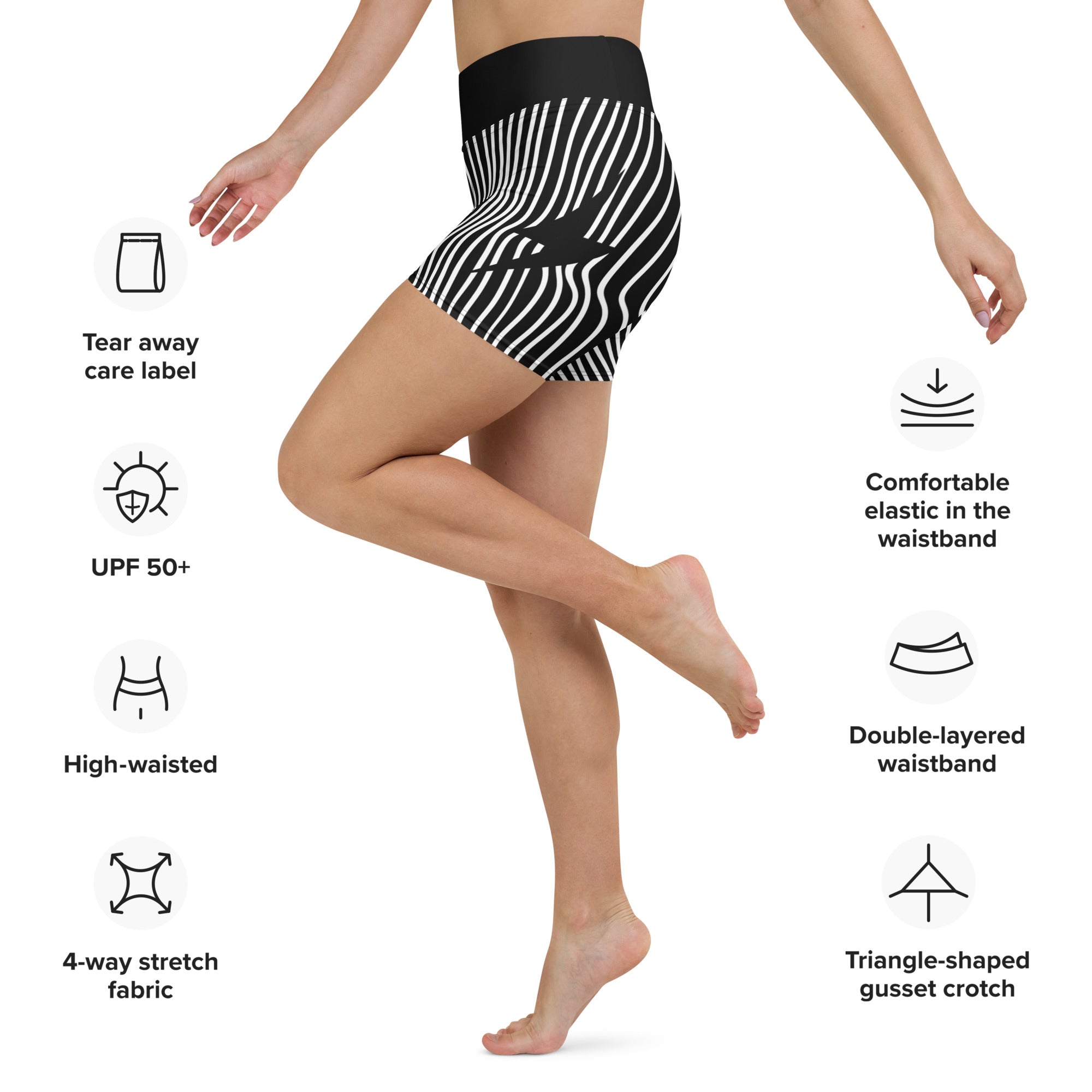 Mushroom Lines Yoga Shorts